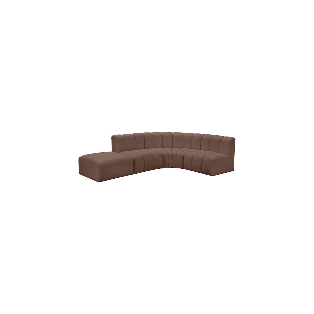 Arc Brown Vegan Leather Modular Sofa