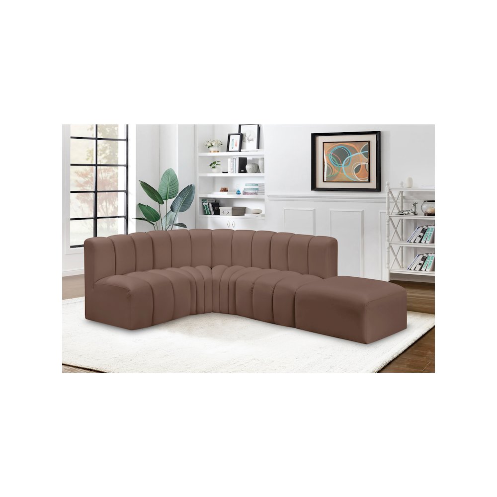 Arc Brown Vegan Leather Modular Sofa