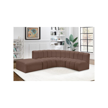 Arc Brown Vegan Leather Modular Sofa