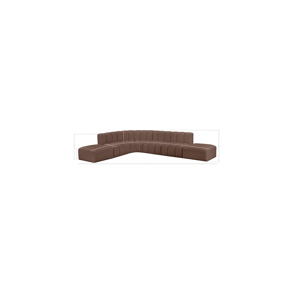 Arc Brown Vegan Leather Modular Sofa