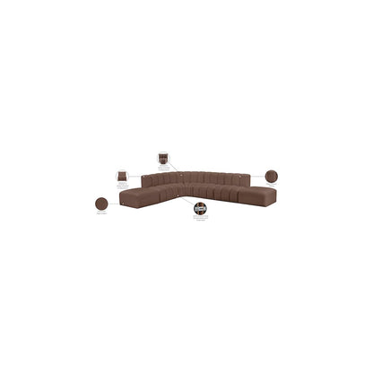 Arc Brown Vegan Leather Modular Sofa