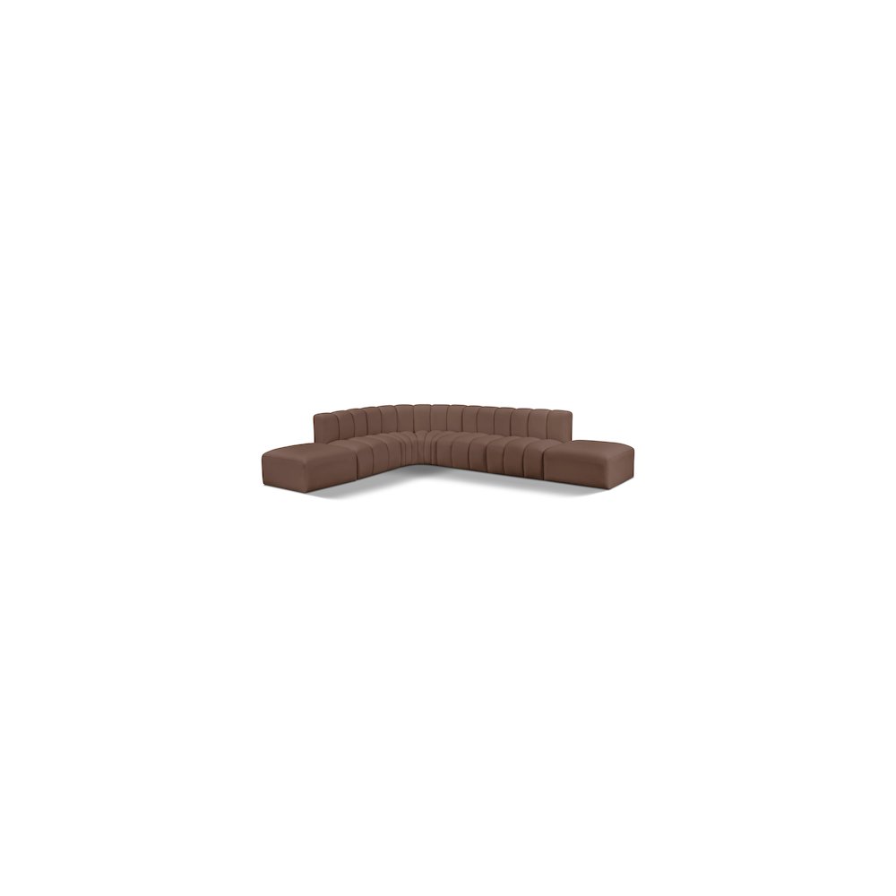 Arc Brown Vegan Leather Modular Sofa