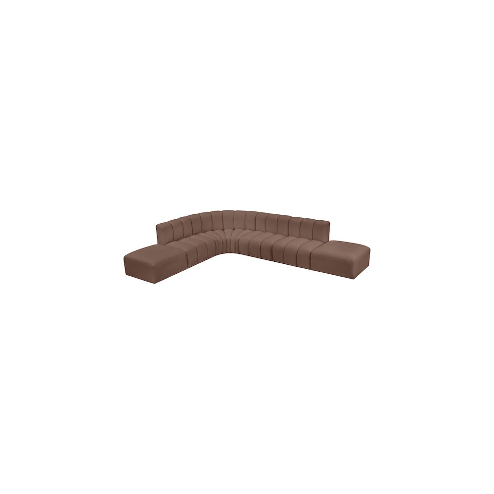 Arc Brown Vegan Leather Modular Sofa