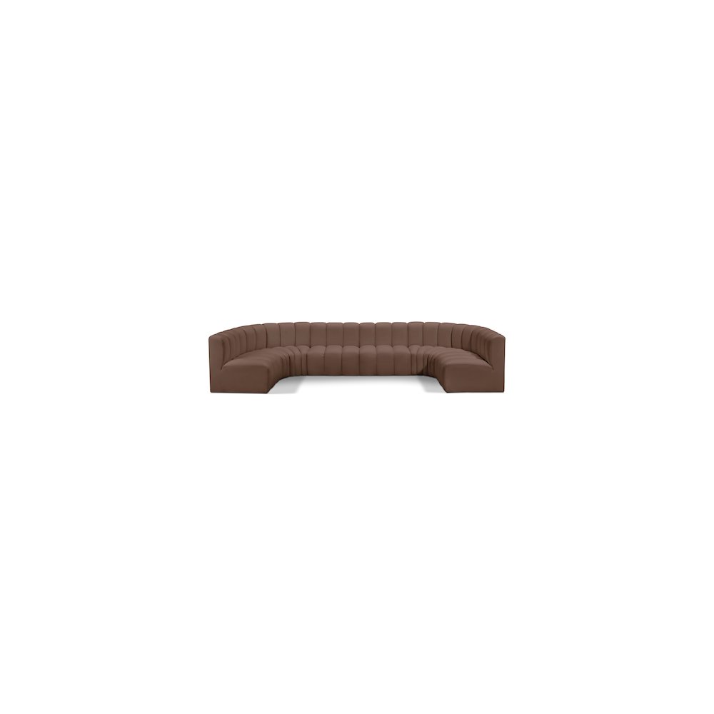 Arc Brown Vegan Leather Modular Sofa