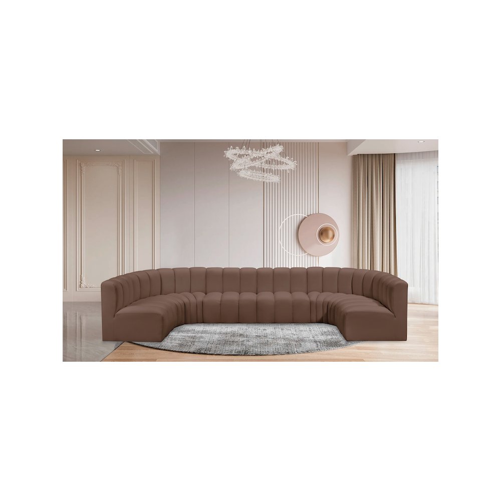 Arc Brown Vegan Leather Modular Sofa