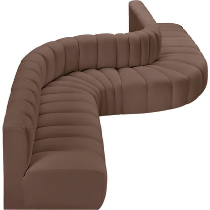 Arc Brown Vegan Leather Modular Sofa