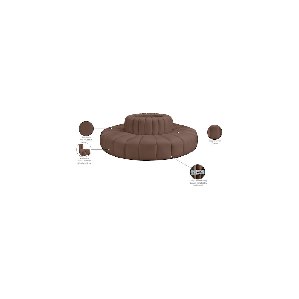 Arc Brown Vegan Leather Modular Sofa