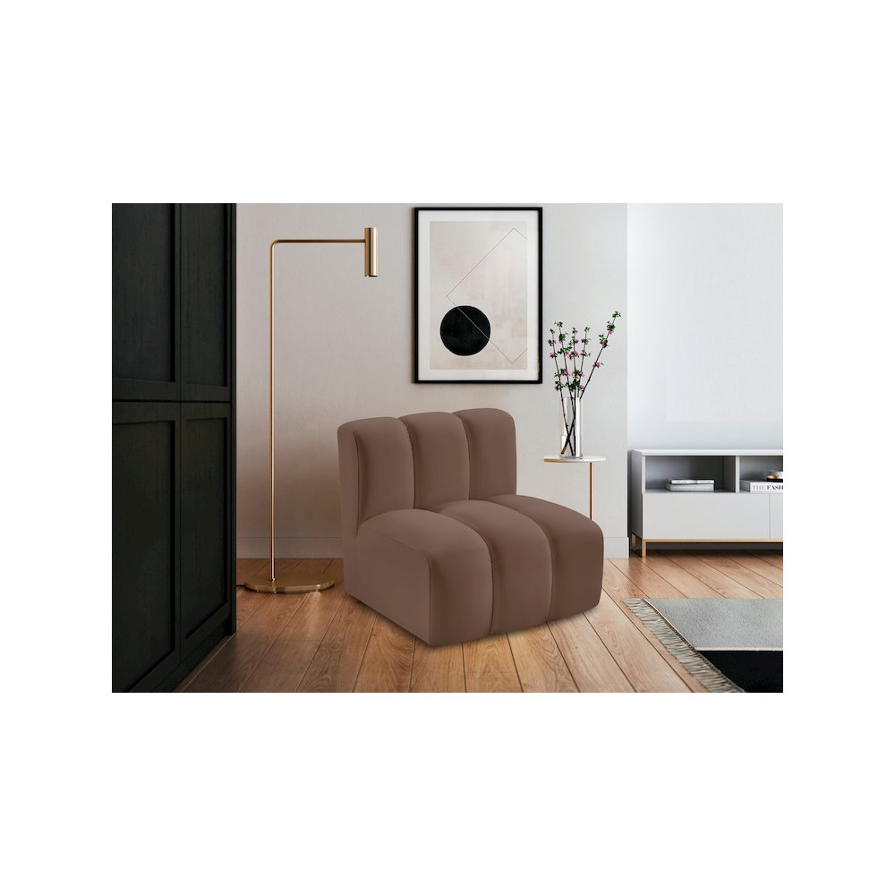 Arc Brown Vegan Leather Straight Chair