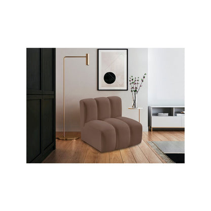 Arc Brown Vegan Leather Straight Chair