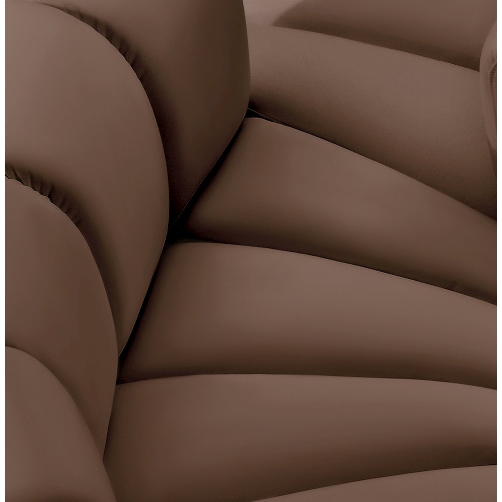 Arc Brown Vegan Leather Straight Chair