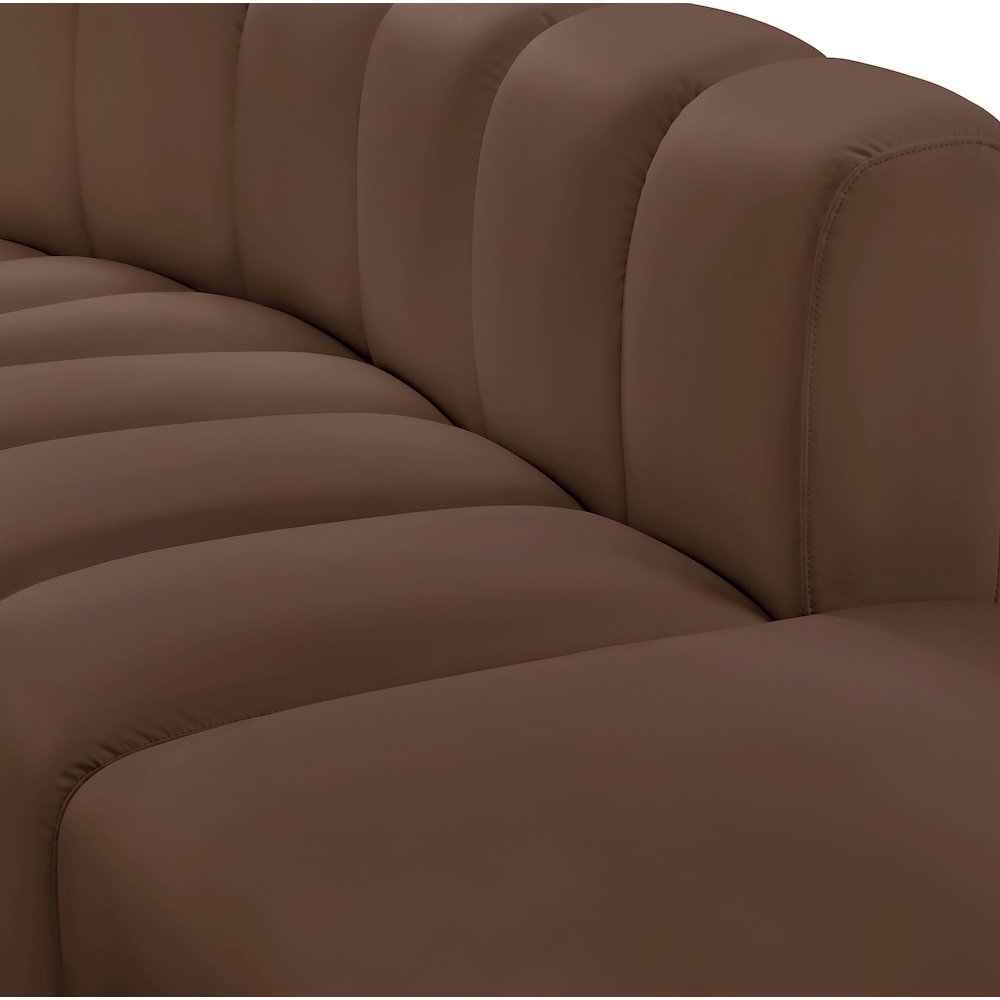 Arc Brown Vegan Leather Straight Chair