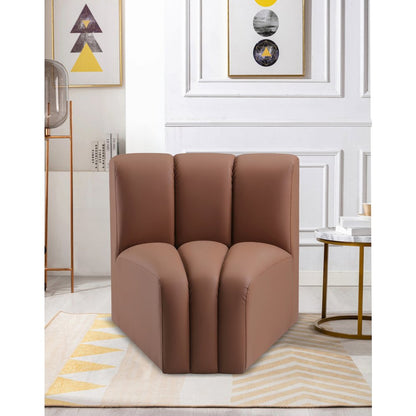 Arc Cognac Vegan Leather Curved Corner