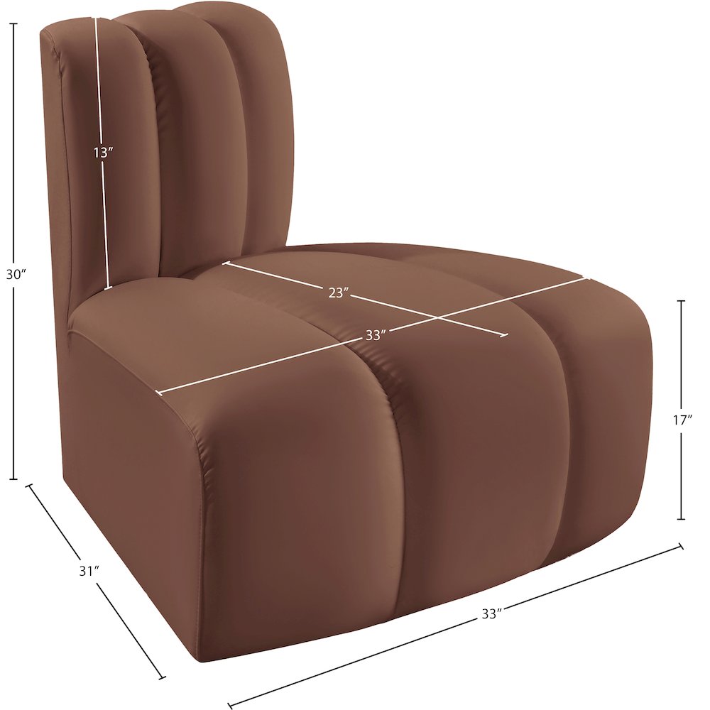Arc Cognac Vegan Leather Reverse Corner