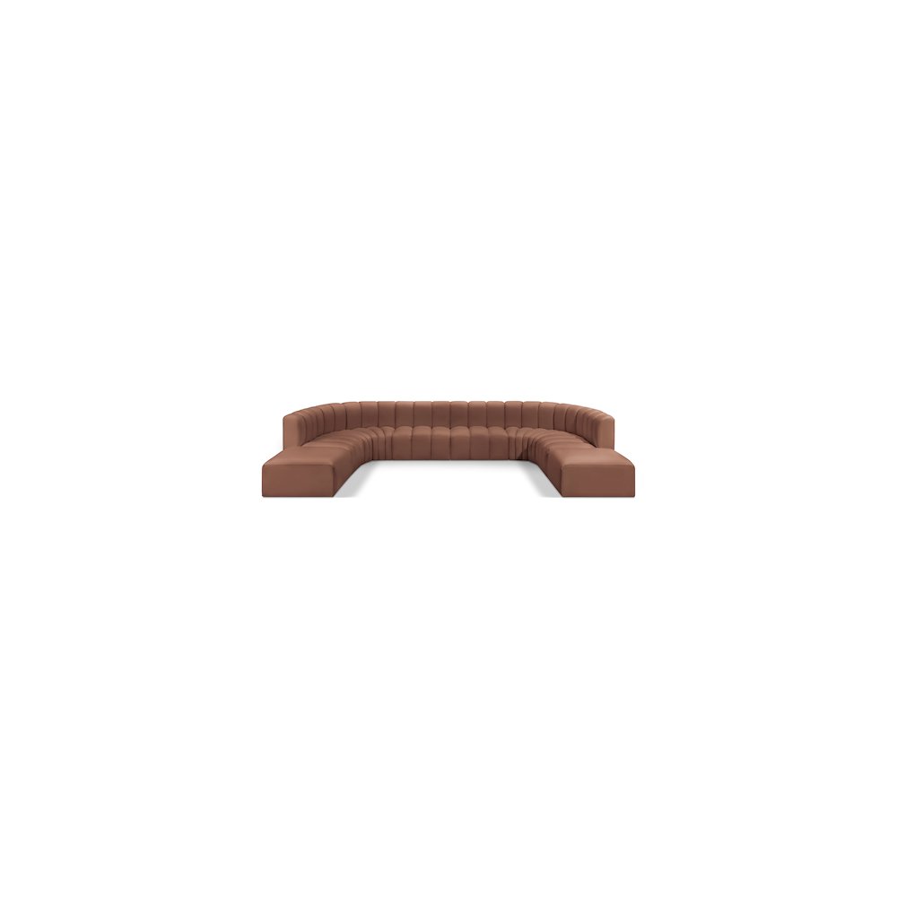 Arc Cognac Vegan Leather Modular Sofa