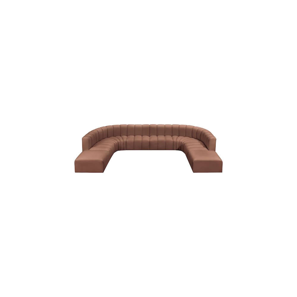 Arc Cognac Vegan Leather Modular Sofa