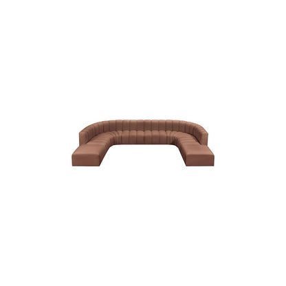 Arc Cognac Vegan Leather Modular Sofa