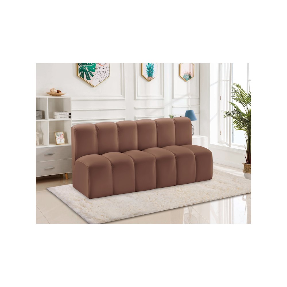 Arc Cognac Vegan Leather Modular Sofa