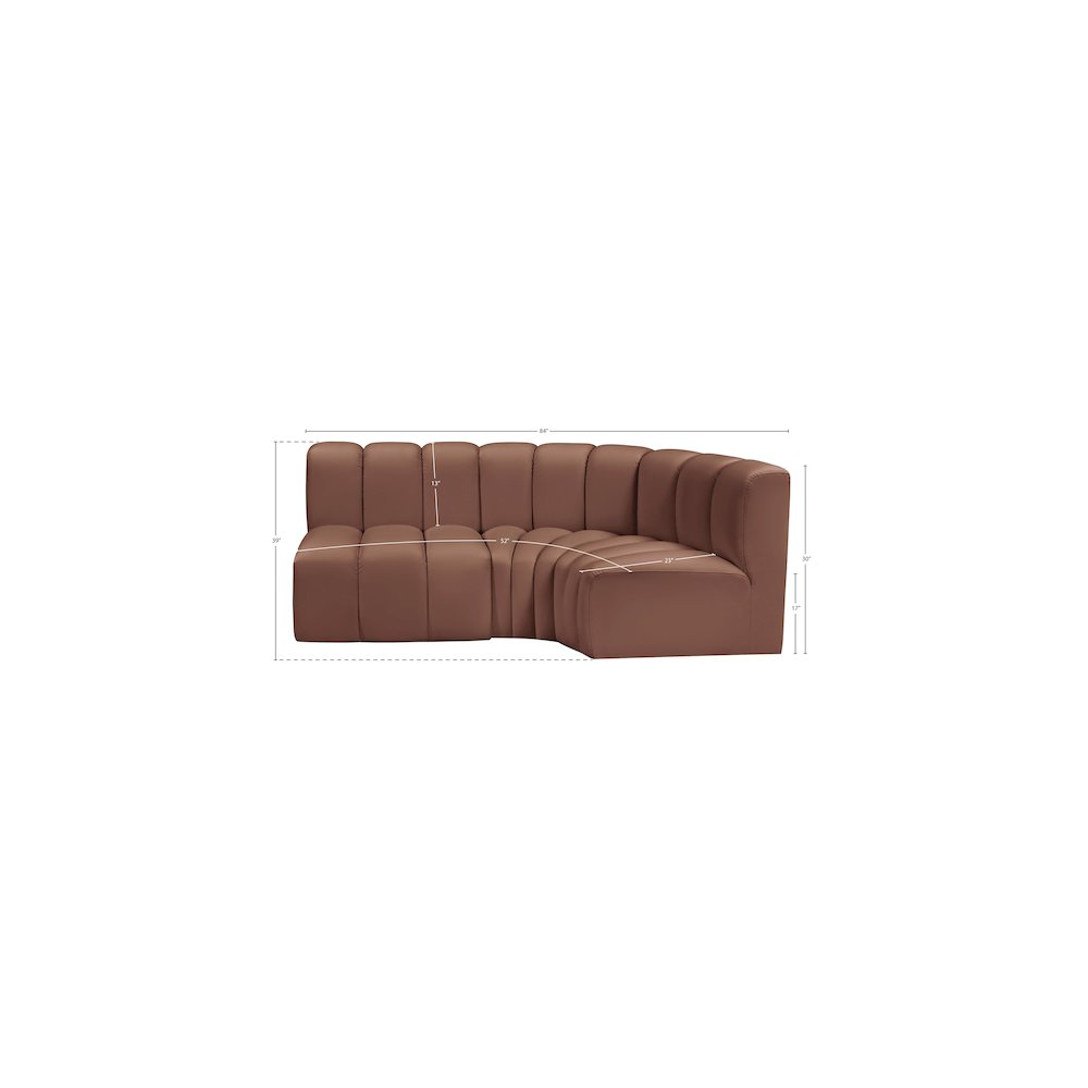 Arc Cognac Vegan Leather Modular Sofa