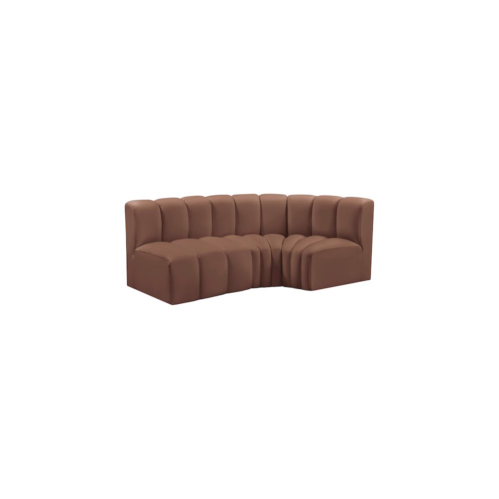 Arc Cognac Vegan Leather Modular Sofa