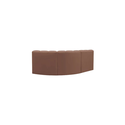 Arc Cognac Vegan Leather Modular Sofa