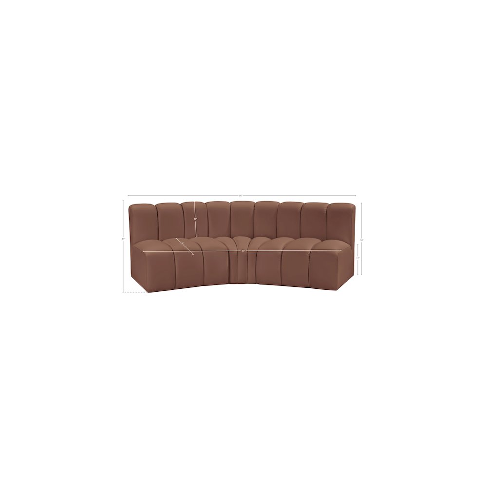 Arc Cognac Vegan Leather Modular Sofa