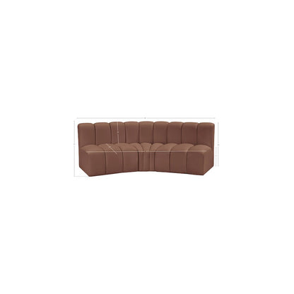 Arc Cognac Vegan Leather Modular Sofa