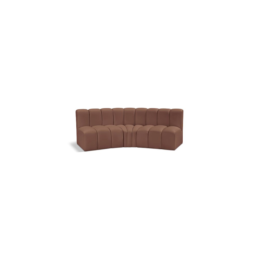 Arc Cognac Vegan Leather Modular Sofa