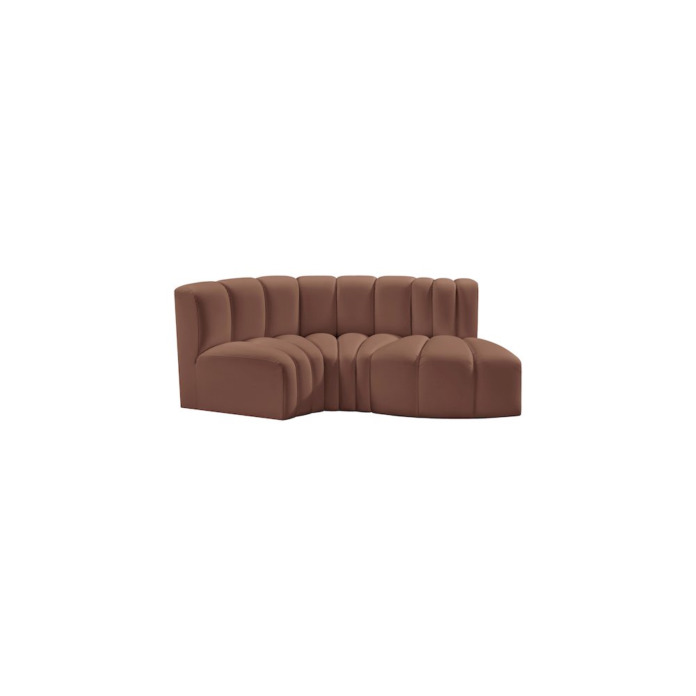 Arc Cognac Vegan Leather Modular Sofa