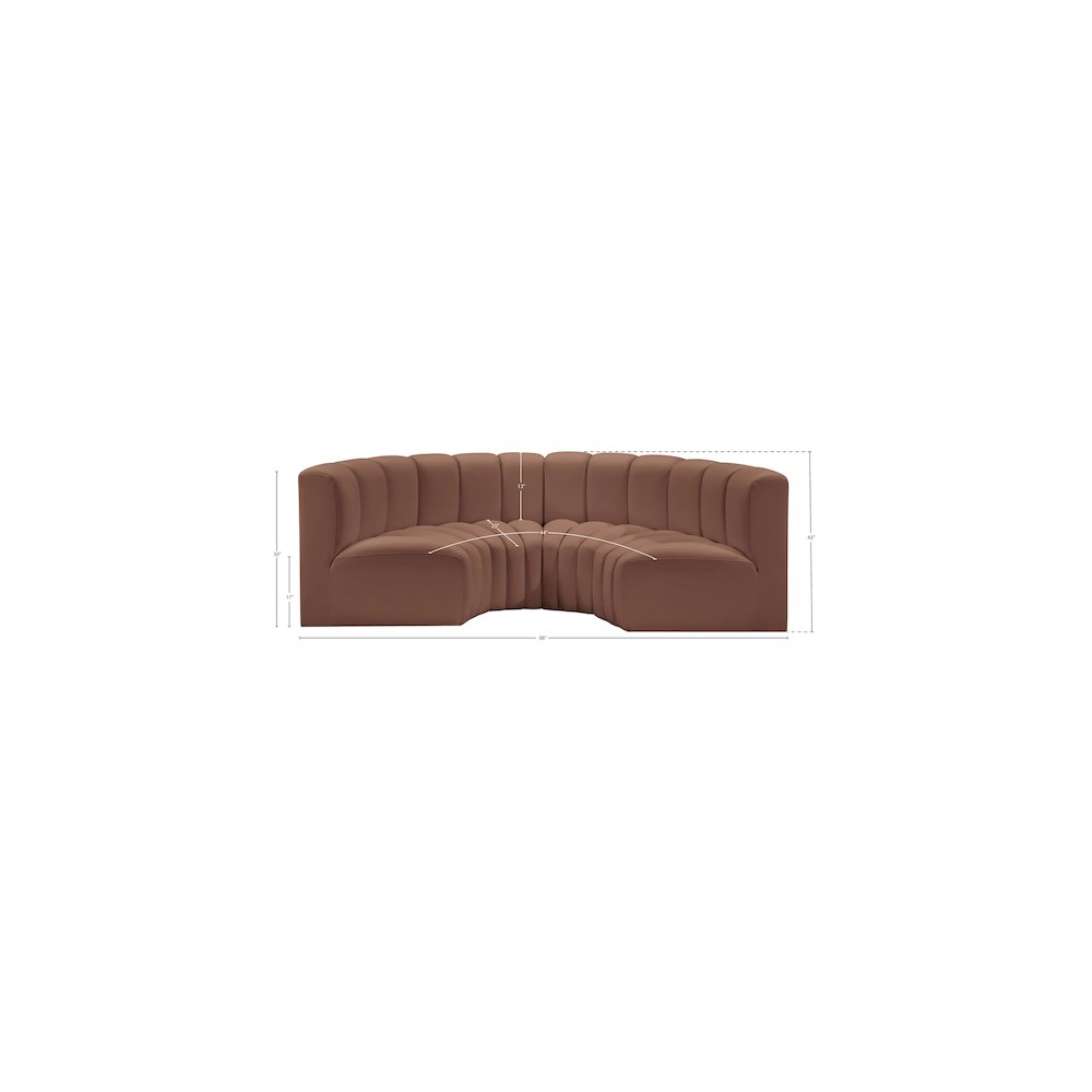 Arc Cognac Vegan Leather Modular Sofa