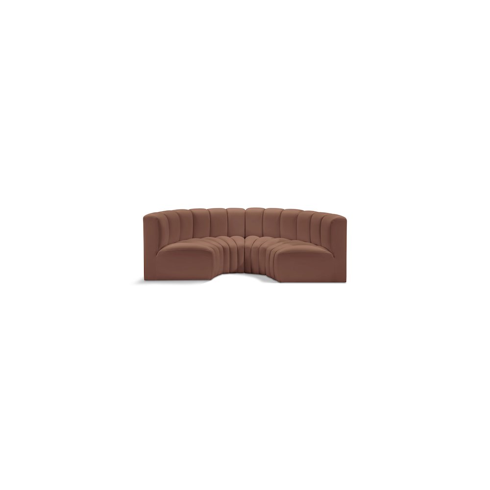 Arc Cognac Vegan Leather Modular Sofa