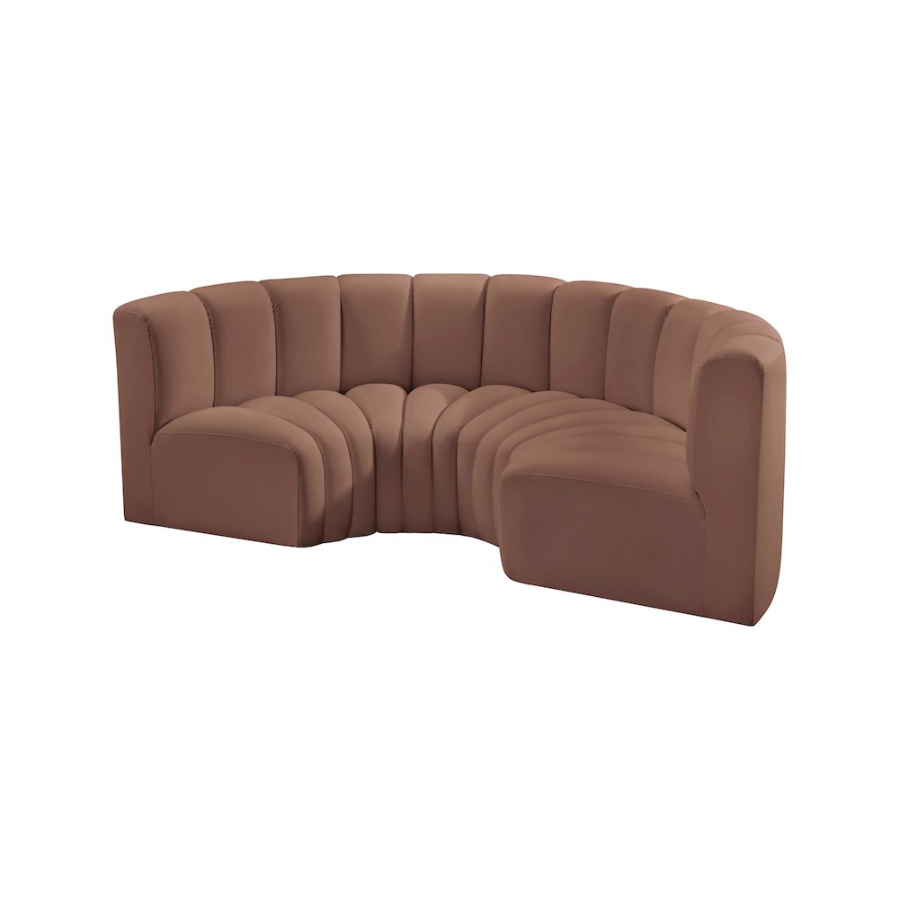 Arc Cognac Vegan Leather Modular Sofa