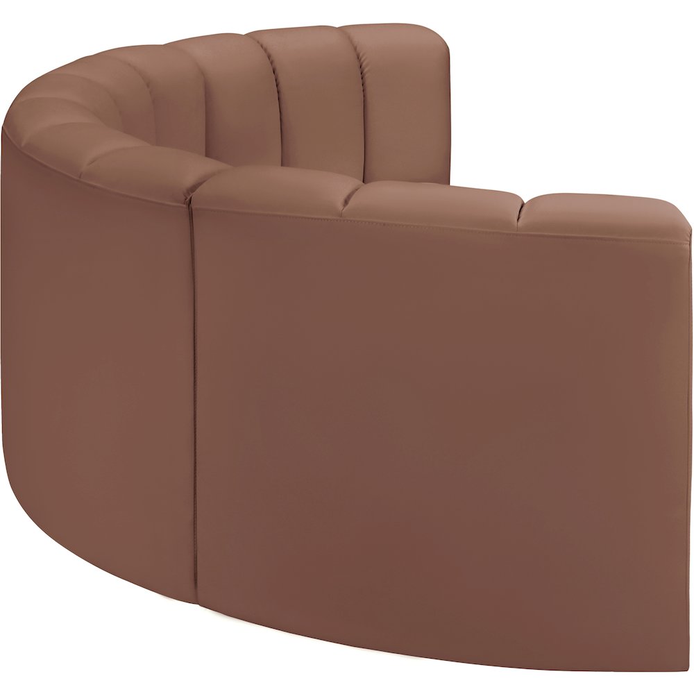 Arc Cognac Vegan Leather Modular Sofa