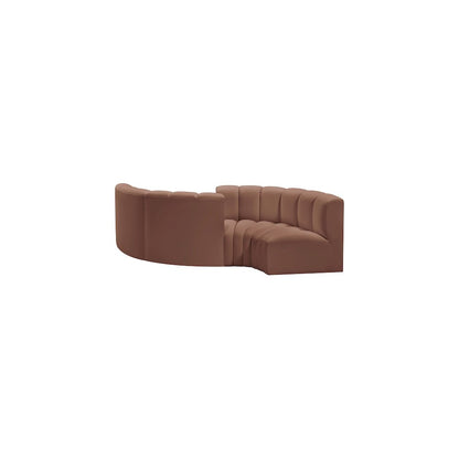 Arc Cognac Vegan Leather Modular Sofa