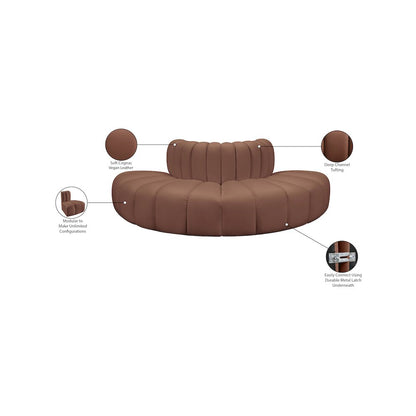 Arc Cognac Vegan Leather Modular Sofa