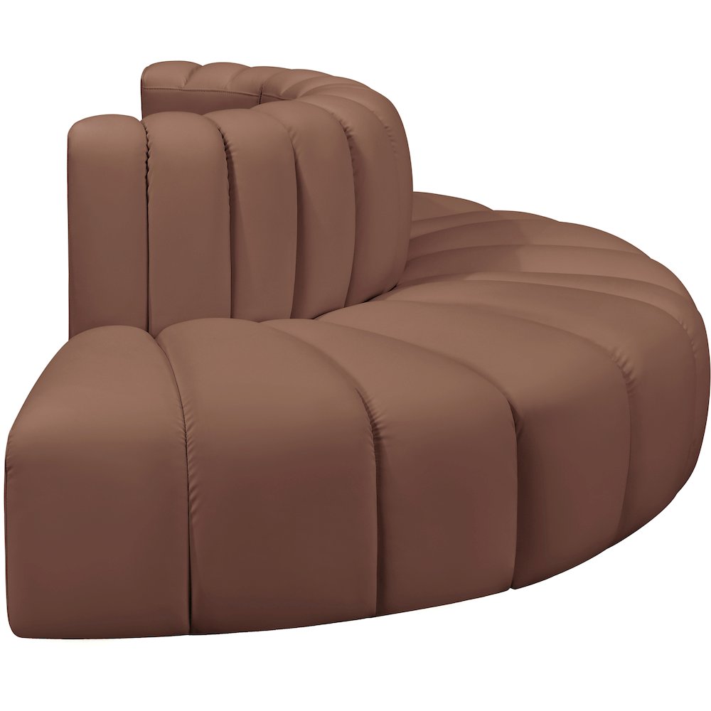 Arc Cognac Vegan Leather Modular Sofa