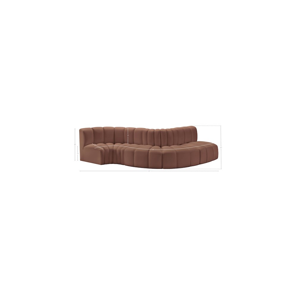 Arc Cognac Vegan Leather Modular Sofa