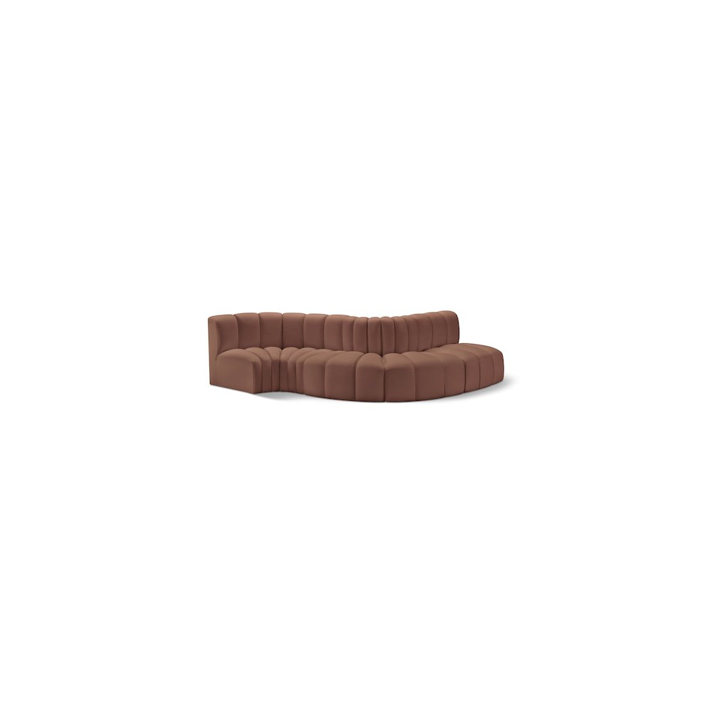 Arc Cognac Vegan Leather Modular Sofa