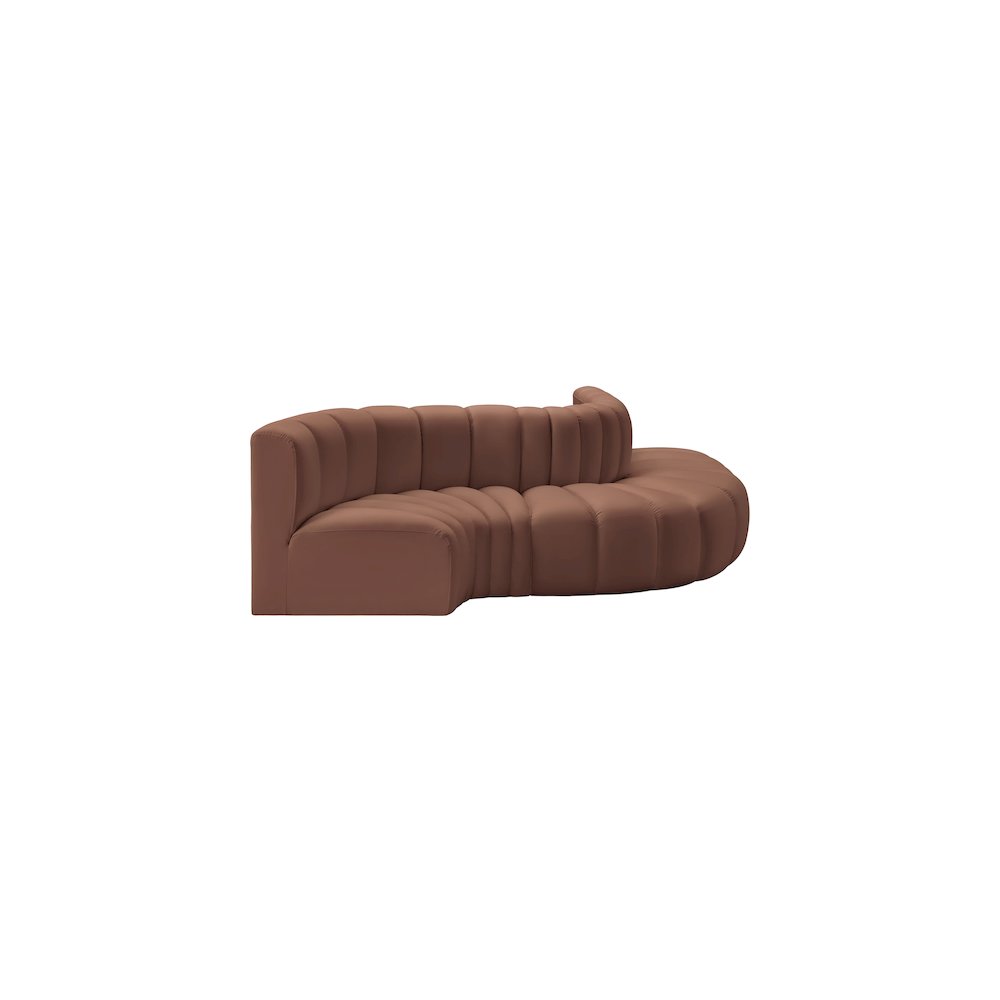 Arc Cognac Vegan Leather Modular Sofa