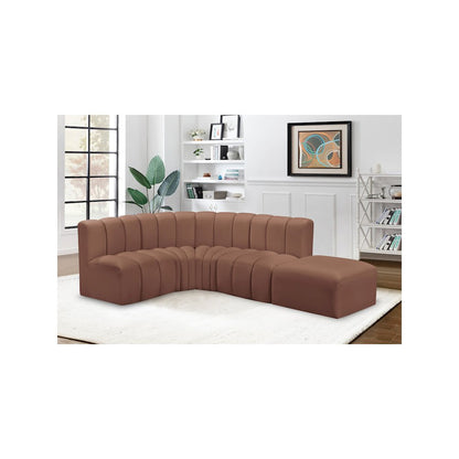 Arc Cognac Vegan Leather Modular Sofa