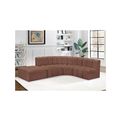 Arc Cognac Vegan Leather Modular Sofa
