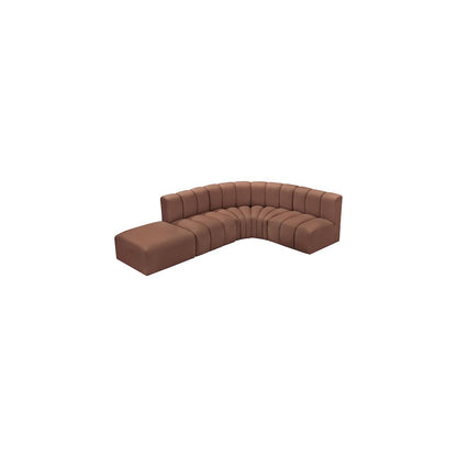 Arc Cognac Vegan Leather Modular Sofa