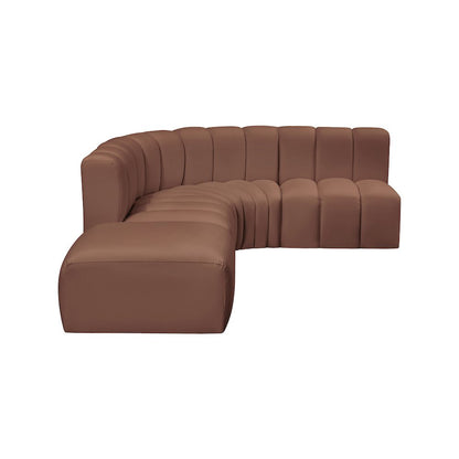 Arc Cognac Vegan Leather Modular Sofa