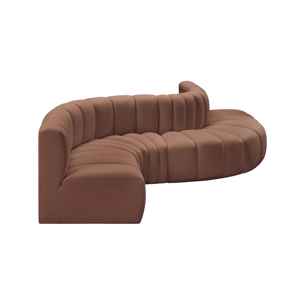 Arc Cognac Vegan Leather Modular Sofa