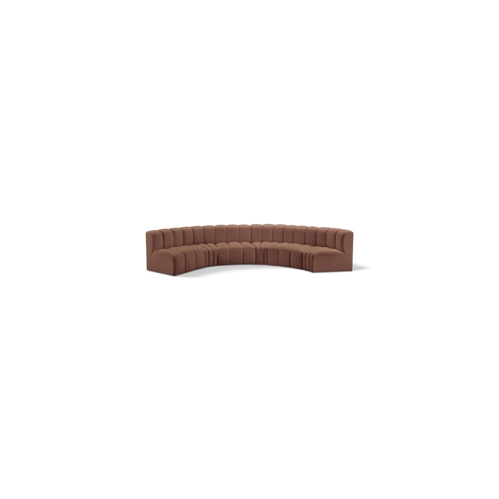 Arc Cognac Vegan Leather Modular Sofa