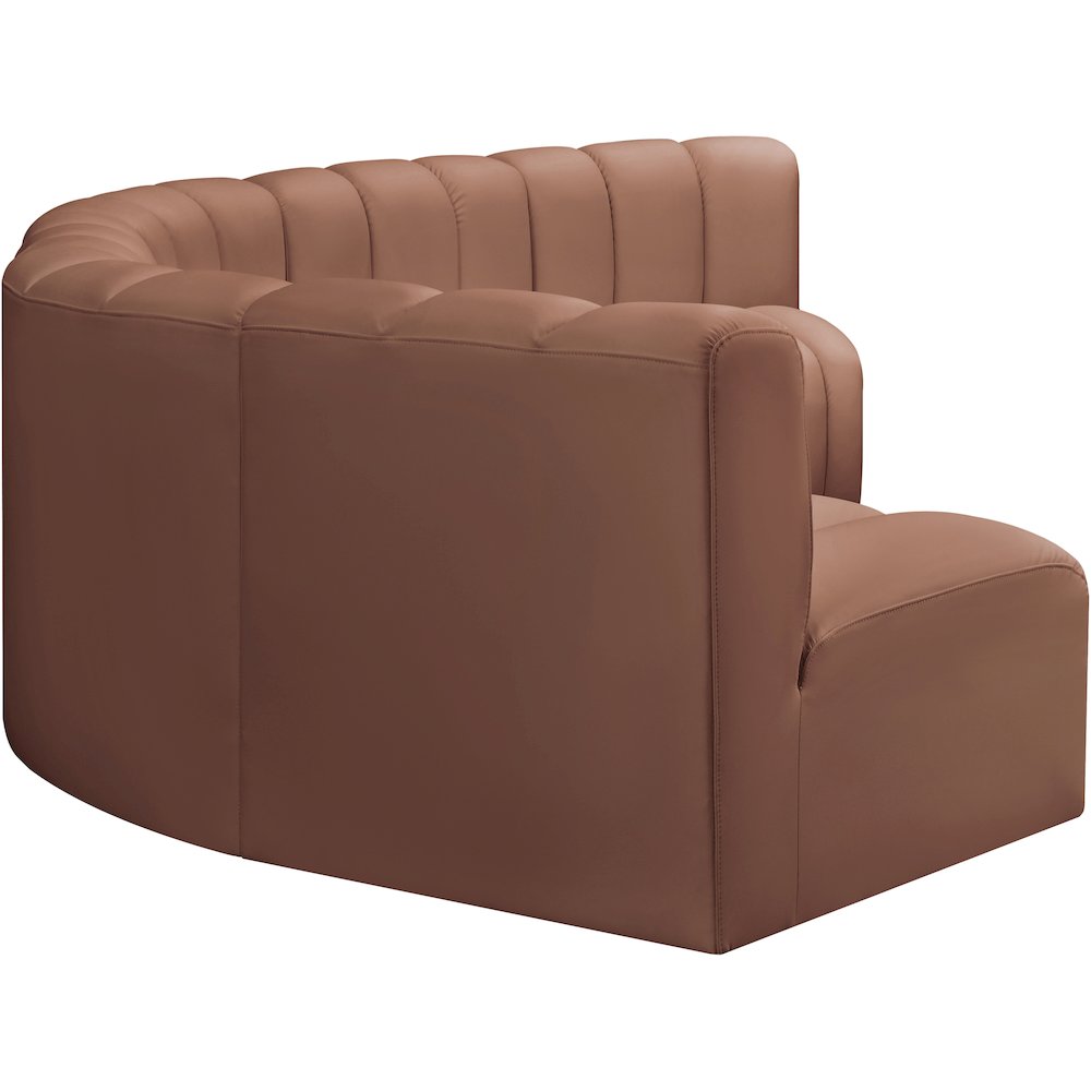 Arc Cognac Vegan Leather Modular Sofa