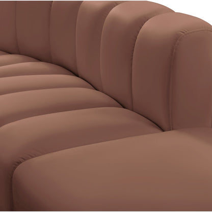 Arc Cognac Vegan Leather Modular Sofa