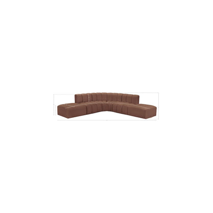 Arc Cognac Vegan Leather Modular Sofa