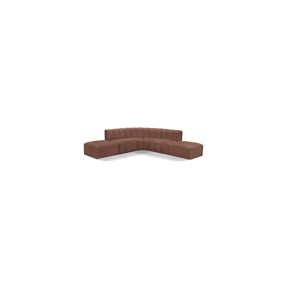 Arc Cognac Vegan Leather Modular Sofa