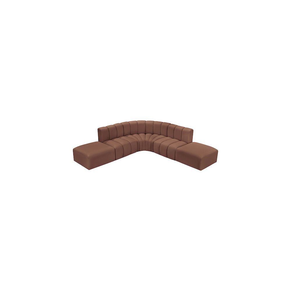 Arc Cognac Vegan Leather Modular Sofa