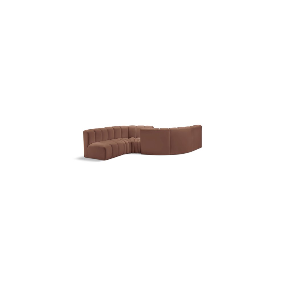 Arc Cognac Vegan Leather Modular Sofa